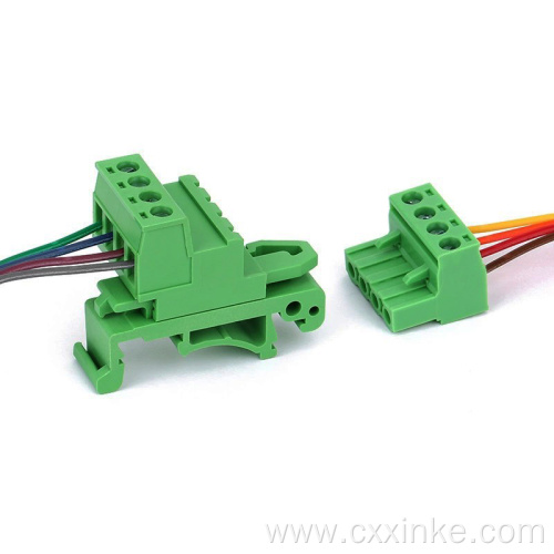 UK replace din rail mounted pluggable female and male terminal block connector